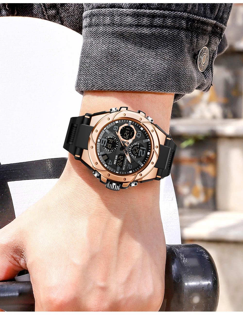 Mens Digital Watch Tactical Military Army Waterproof  Stopwatch Dual Time Outdoor Survival Sports Luminous Electronic Alarm Clock