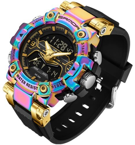 Findtime Digital Watches for Men Tactical Sports 5ATM Waterproof Watch Digital Large Face LED Backlight Wristwatch-3186